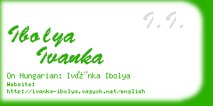 ibolya ivanka business card